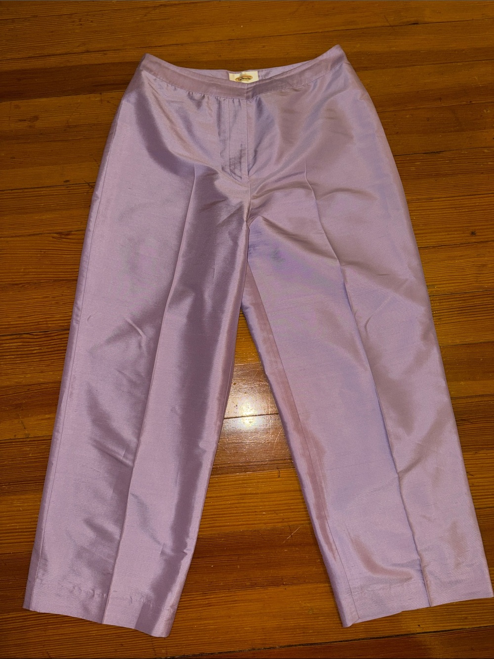 Lilac raw silk pants